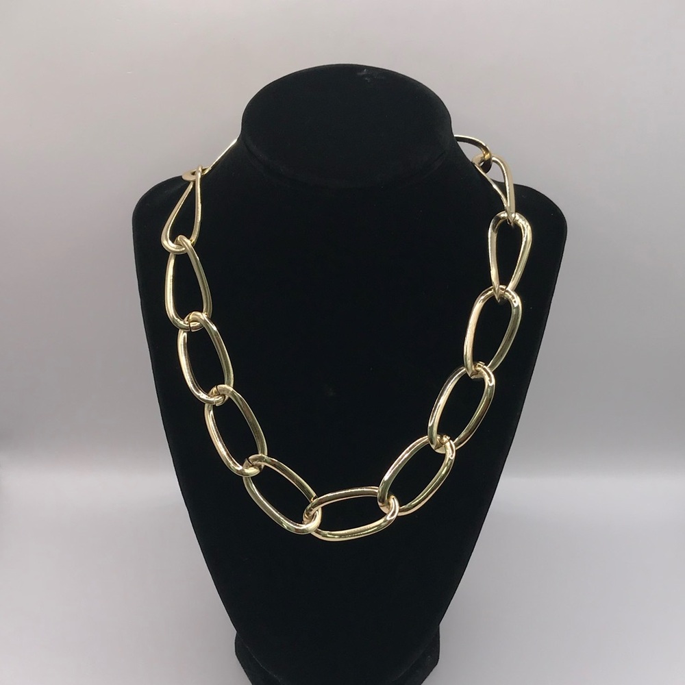 Gold-Tone Large Chain Links Necklace - Picture 2 of 8